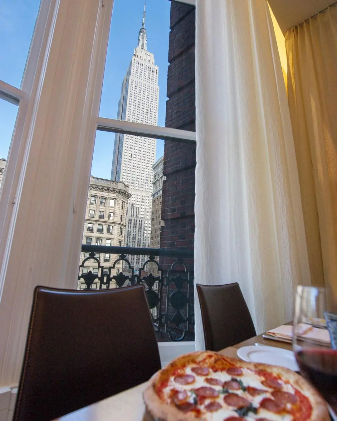 Pizza with a view at Stella 34 Trattoria.