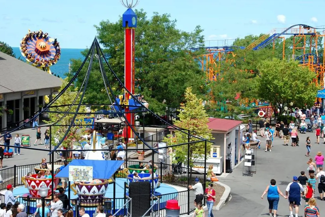 Visitors at Seabreeze Amusement Park during the summer of 2021