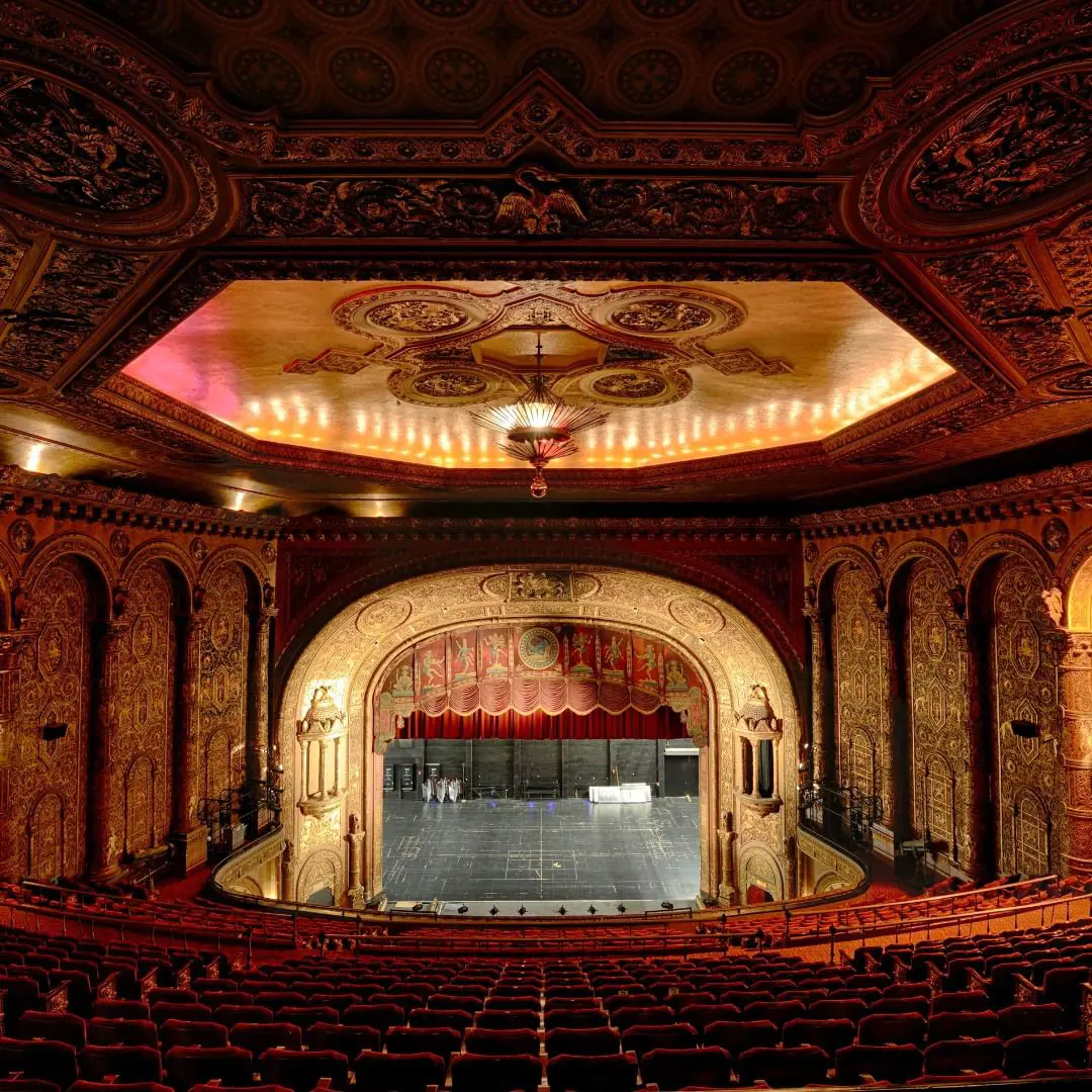 Stunning view of The Landmark Theatre with its historic art and craft