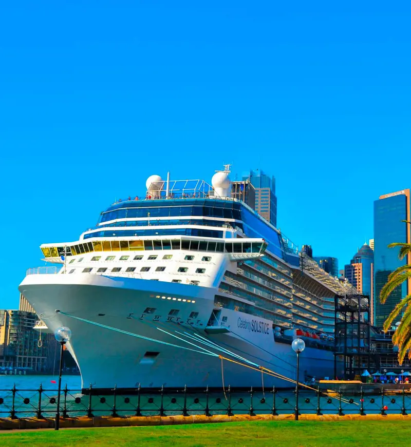 A picture of Celebrity Solstice captured on a bright day in May 2023