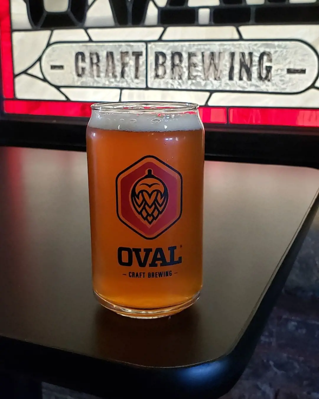 Beer on tap at Oval Craft Brewing.