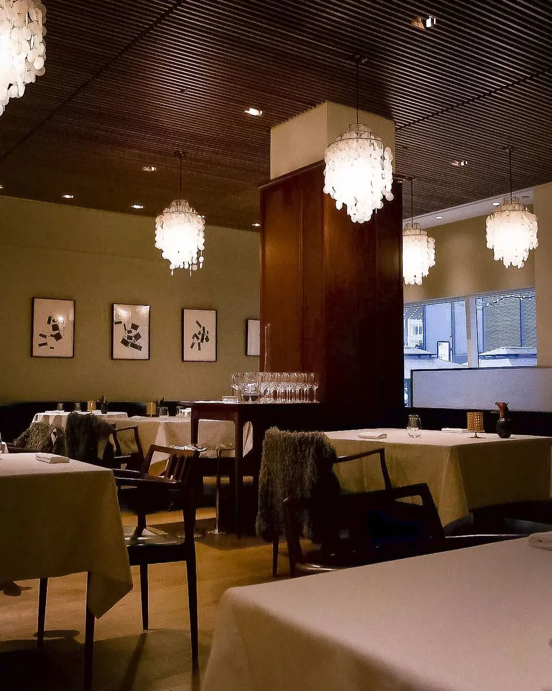 Luxe dining space at Aquavit.