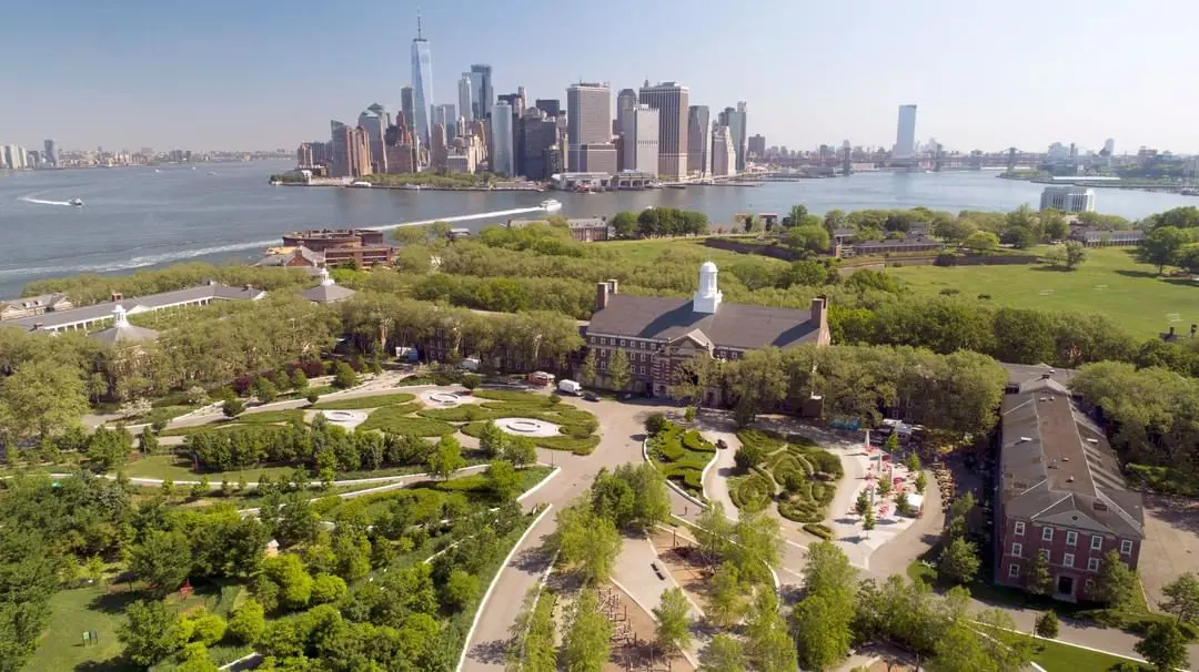 Aerial view of Governors Island