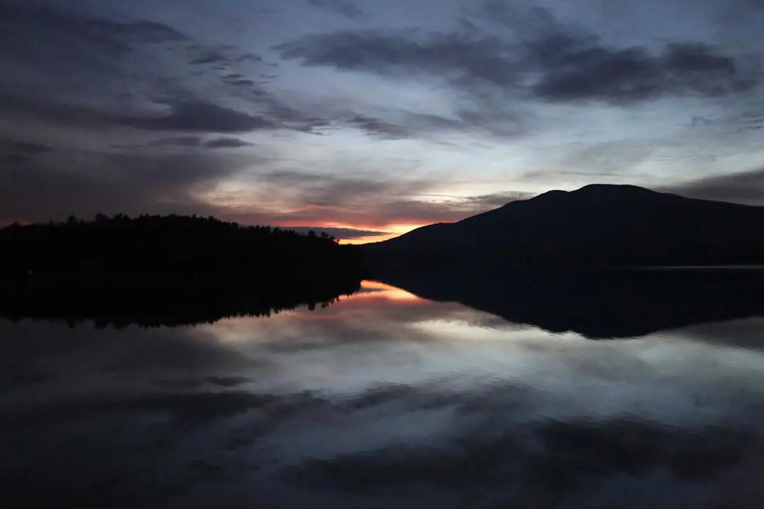 Scenic view of Ashokan Reservoir during sunset