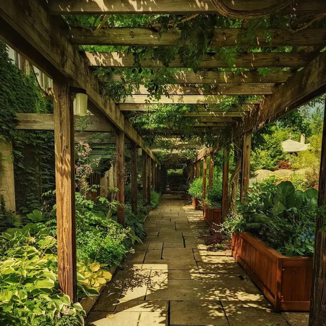 The Lewis Building pergola at Cornell Botanic Gardens (photo by @powerinfusion)