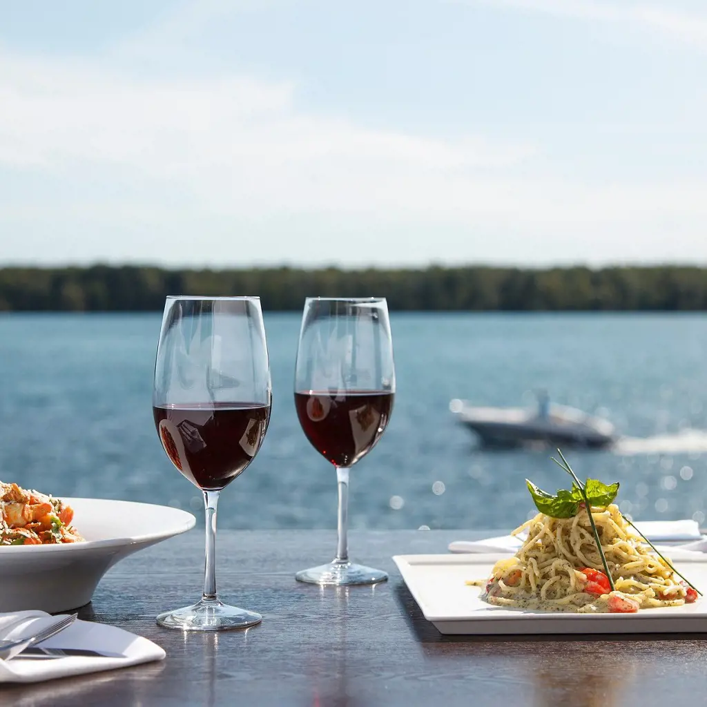 Enjoy delicious dinner menu with a glass of wine
