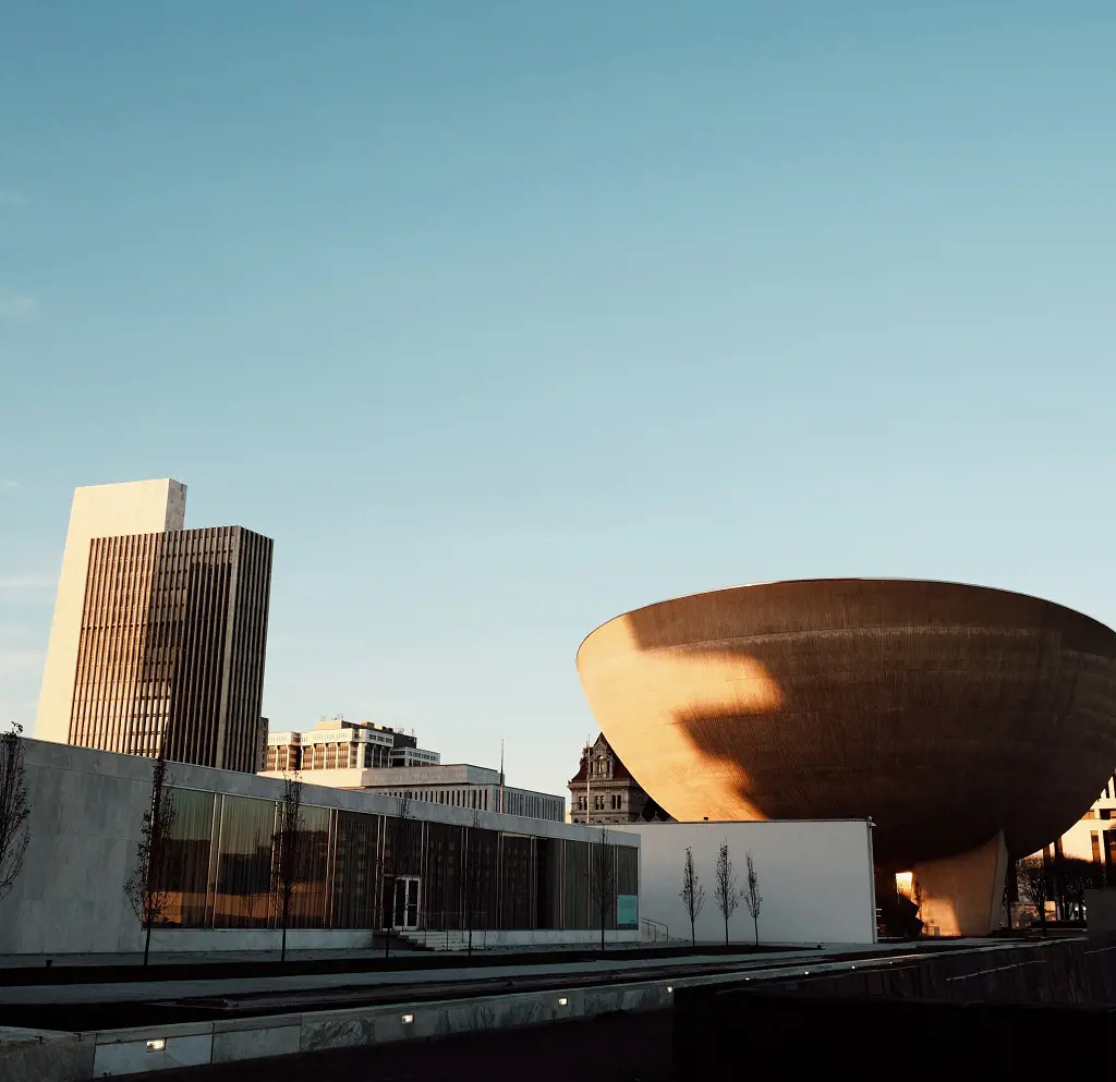 Empire State Plaza during the golden hour. (Photo By: Daniel Scicchitano)