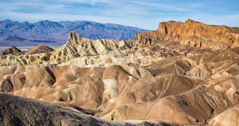 The scenic view of the Death Valley