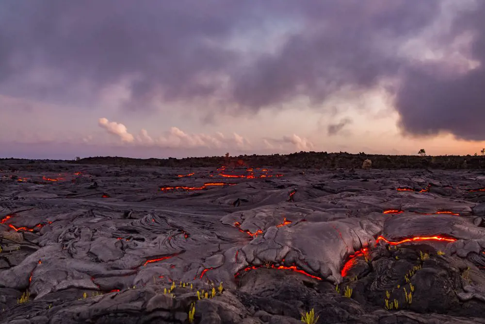 The view of a volcano located at Hawaii Volcanoes National Park, image captured by Tyler Hulett
