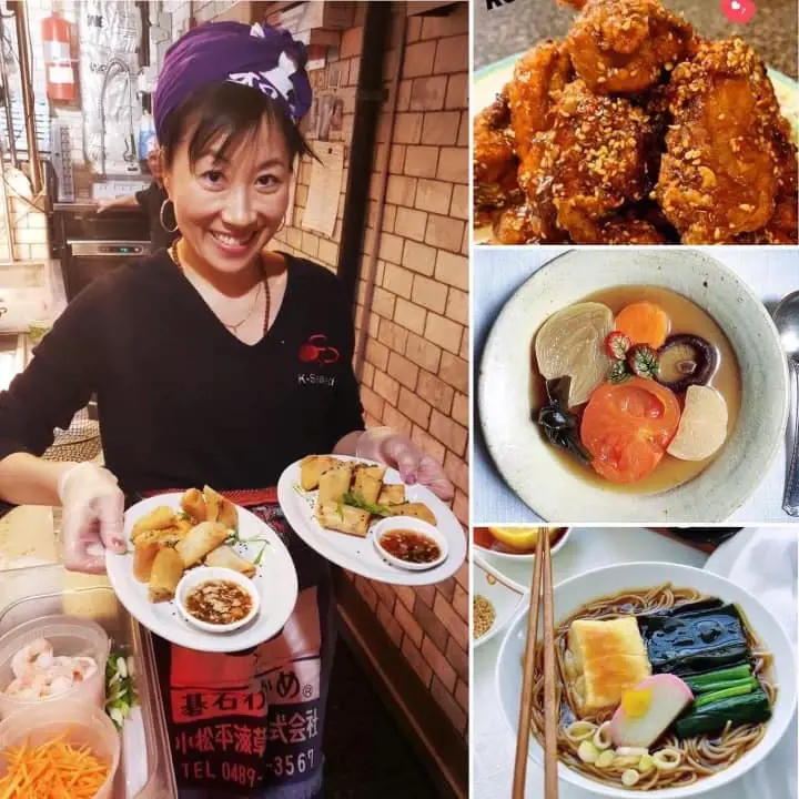 Nonna Yumi servicing her best Japanese cuisine, including Toshikoshi Soba, at the Enoteca Maria