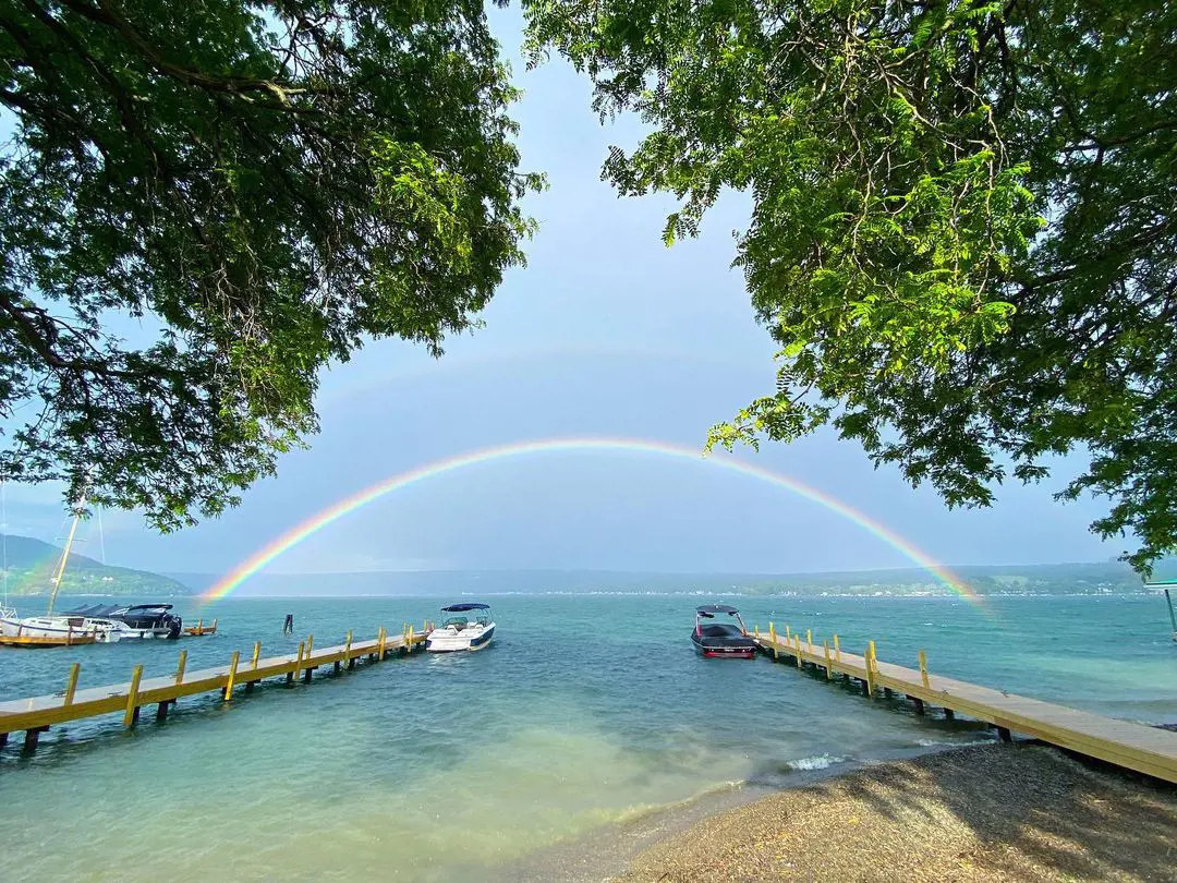 Rainbow over the Keuka Lake.