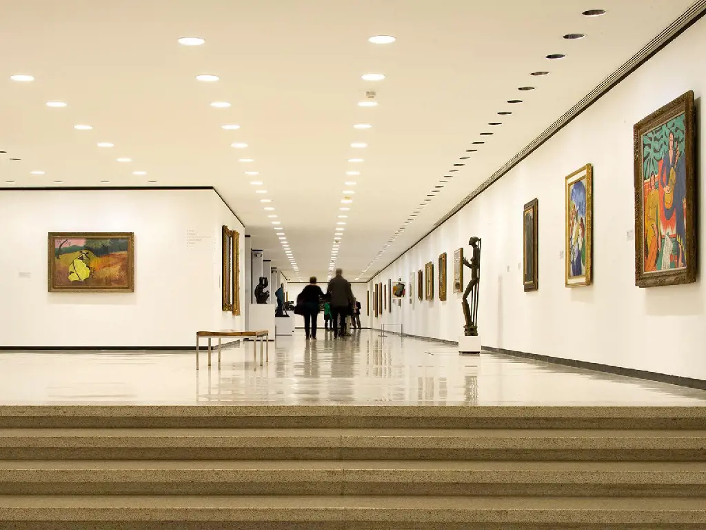 Visitors exploring Albright-Knox Art Gallery in June 2016