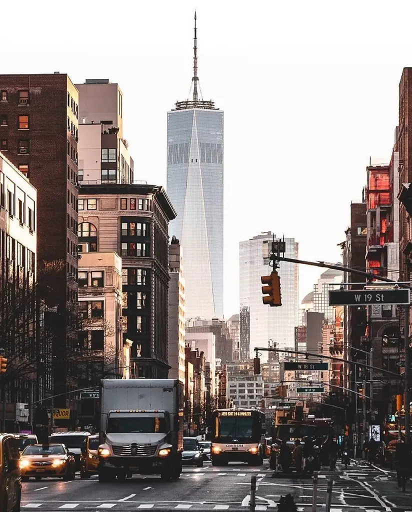 Chelsea road view with One World Trade Center on the background. Pic credit to @qsylver 