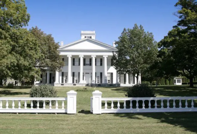 The exterior of Rose Hill Mansion.